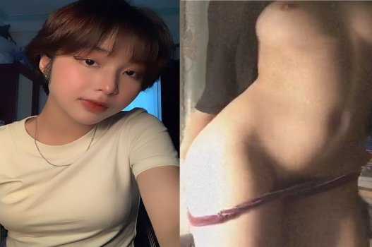 Cô nàng tóc ngắn thèm khát bạn trai vuốt ve thân thể